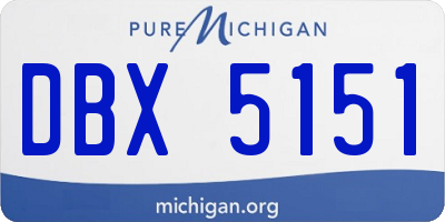 MI license plate DBX5151