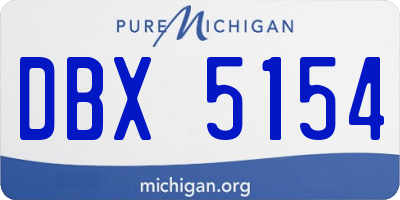 MI license plate DBX5154