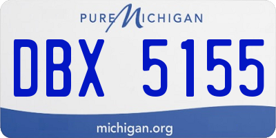 MI license plate DBX5155