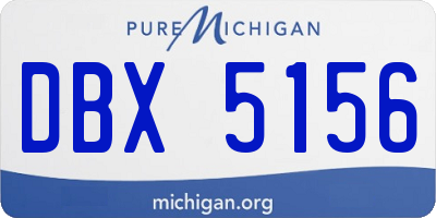 MI license plate DBX5156