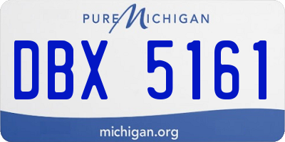 MI license plate DBX5161