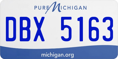 MI license plate DBX5163