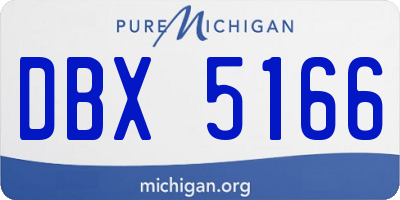 MI license plate DBX5166