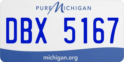 MI license plate DBX5167