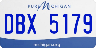MI license plate DBX5179