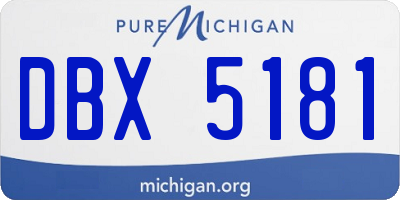 MI license plate DBX5181