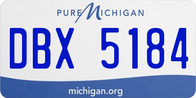MI license plate DBX5184