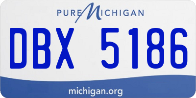 MI license plate DBX5186