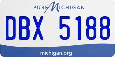 MI license plate DBX5188