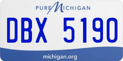 MI license plate DBX5190