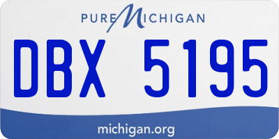 MI license plate DBX5195