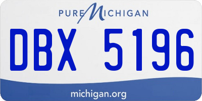 MI license plate DBX5196