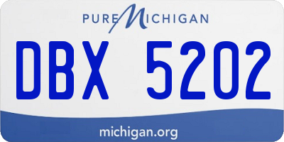 MI license plate DBX5202