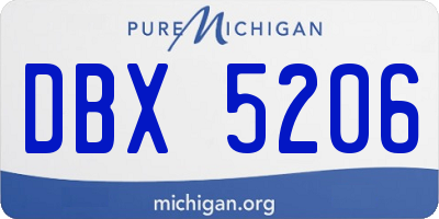 MI license plate DBX5206