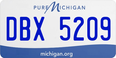 MI license plate DBX5209