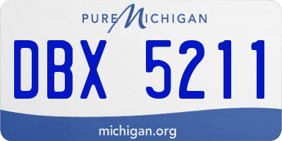 MI license plate DBX5211