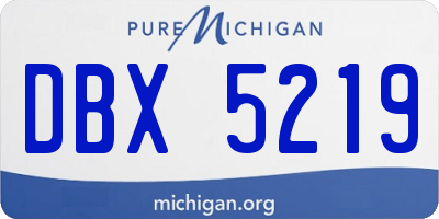 MI license plate DBX5219