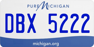 MI license plate DBX5222