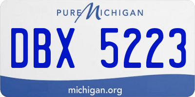 MI license plate DBX5223