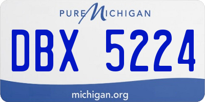 MI license plate DBX5224