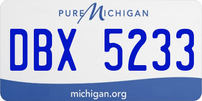 MI license plate DBX5233