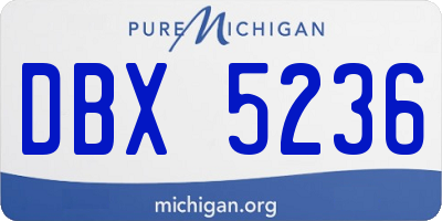 MI license plate DBX5236
