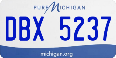 MI license plate DBX5237