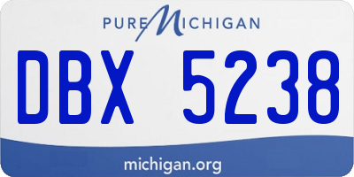 MI license plate DBX5238