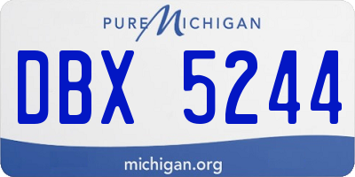 MI license plate DBX5244