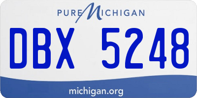 MI license plate DBX5248