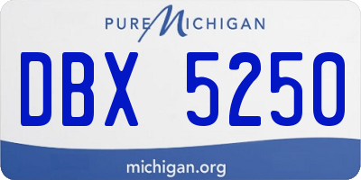 MI license plate DBX5250
