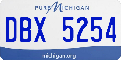 MI license plate DBX5254