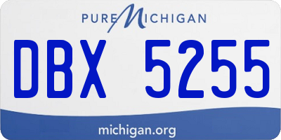 MI license plate DBX5255