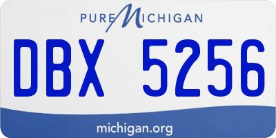 MI license plate DBX5256