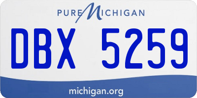 MI license plate DBX5259