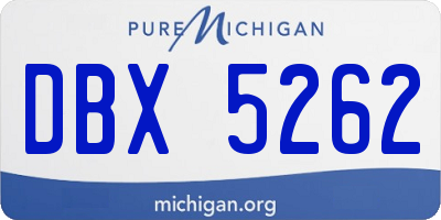 MI license plate DBX5262