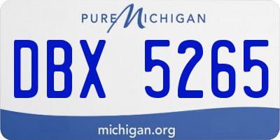 MI license plate DBX5265