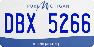 MI license plate DBX5266