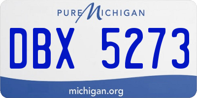 MI license plate DBX5273