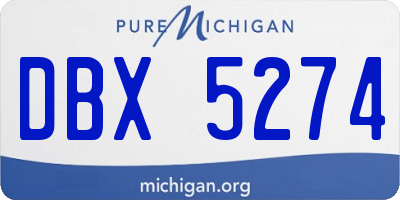 MI license plate DBX5274