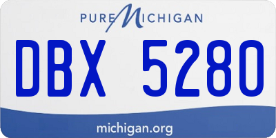 MI license plate DBX5280