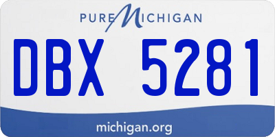 MI license plate DBX5281