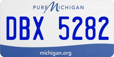 MI license plate DBX5282
