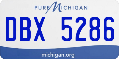 MI license plate DBX5286