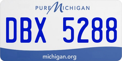 MI license plate DBX5288