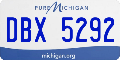 MI license plate DBX5292