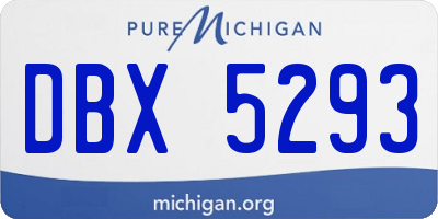 MI license plate DBX5293