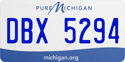 MI license plate DBX5294