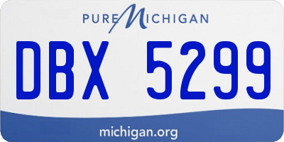 MI license plate DBX5299