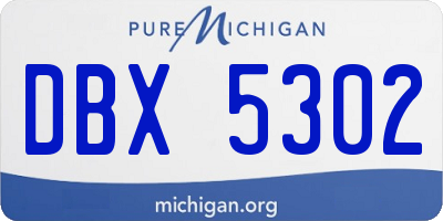 MI license plate DBX5302